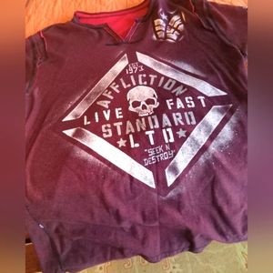 AFFLICTION LONG SLEEVE TSHIRT/REVERSIBLE